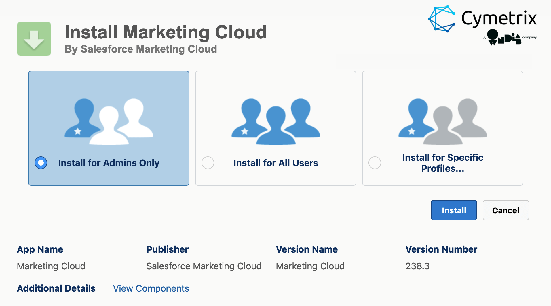 Salesforce CRM instance package installation